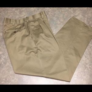 Men’s Khaki Pleated Pants by Savane